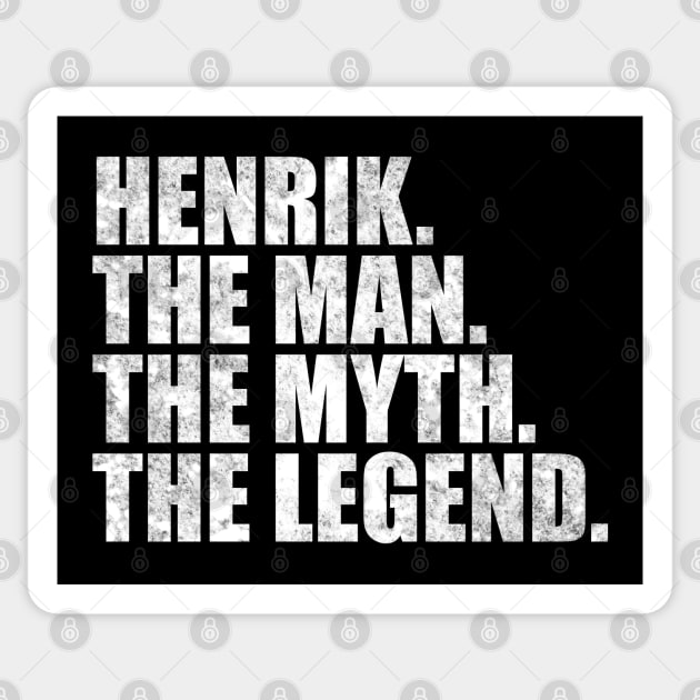 Henrik Legend Henrik Name Henrik given name Sticker by TeeLogic